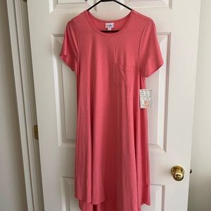 Coral pink Carly dress from LulaRoe